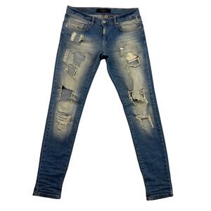 Represent Jeans Womens Size 10 Blue Destroyed Medium Wash Denim 30x32